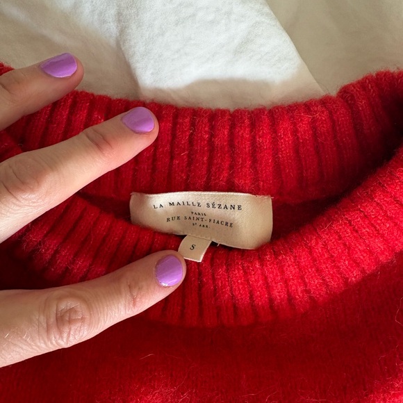 Sezane Red Amiel Jumper Sweater - Picture 6 of 7